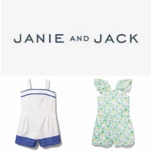 JANIE and JACK Girls Bundle of Spring/Summer Rompers - 4